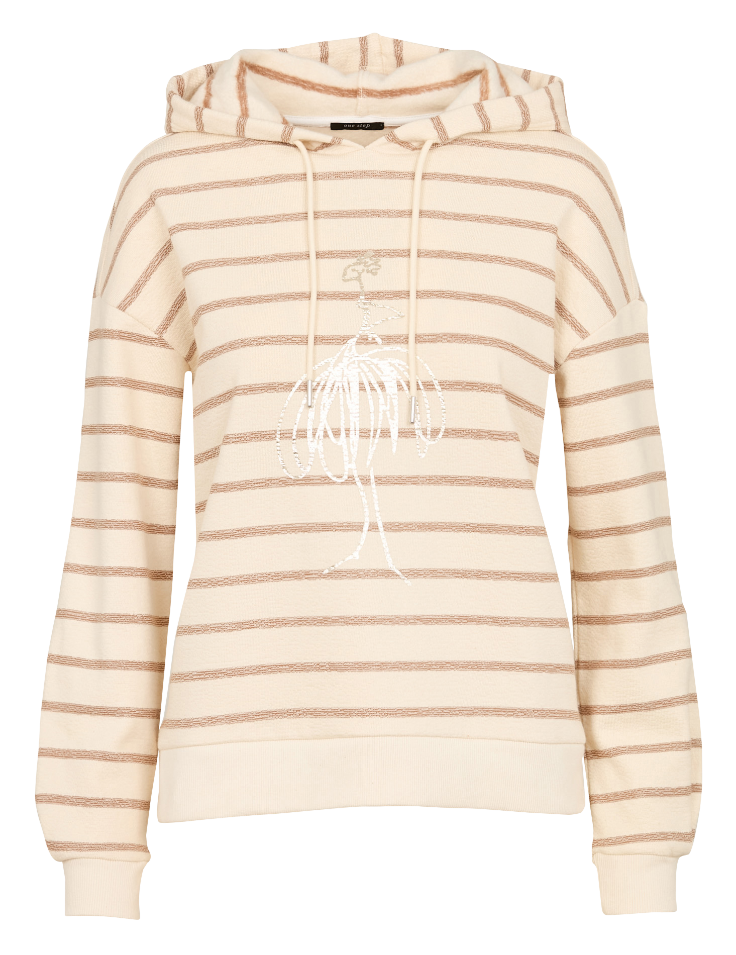 MANORI - Sweat à capuche rayé en coton | Marron