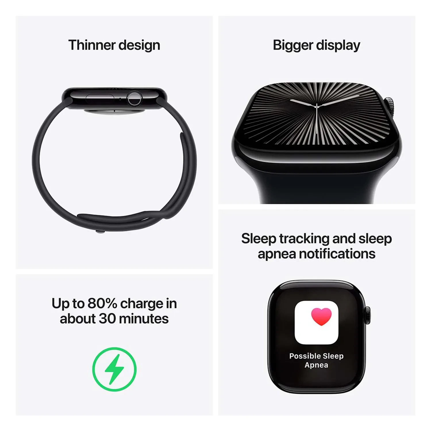 Apple Watch Series 10 GPS 42mm Silver Aluminium Sport Band M/L MWWC3