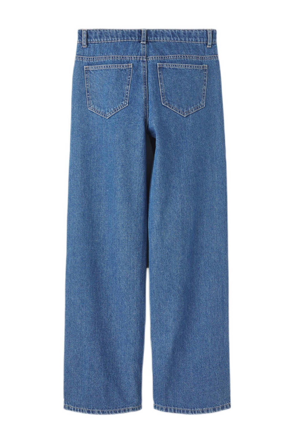 LMTD low waist wide leg jeans NLFTOIZZA medium blue denim