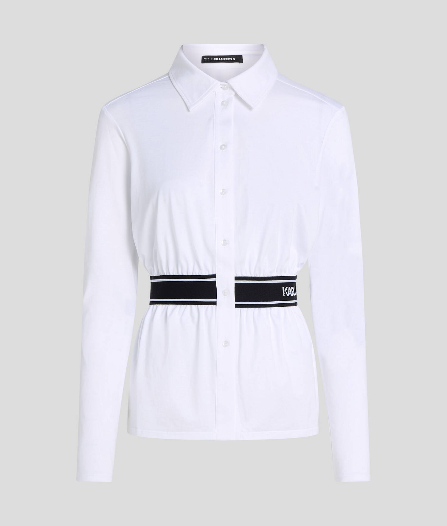 CHEMISE AVEC GALON À LOGO KARL - Blanc