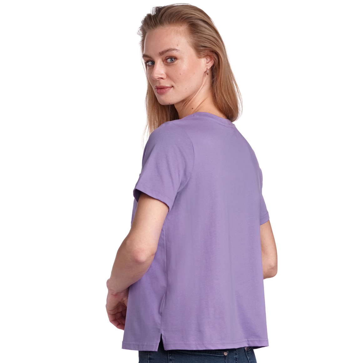 Jonas Nielsen Damen T-Shirt mit Brusttasche lila