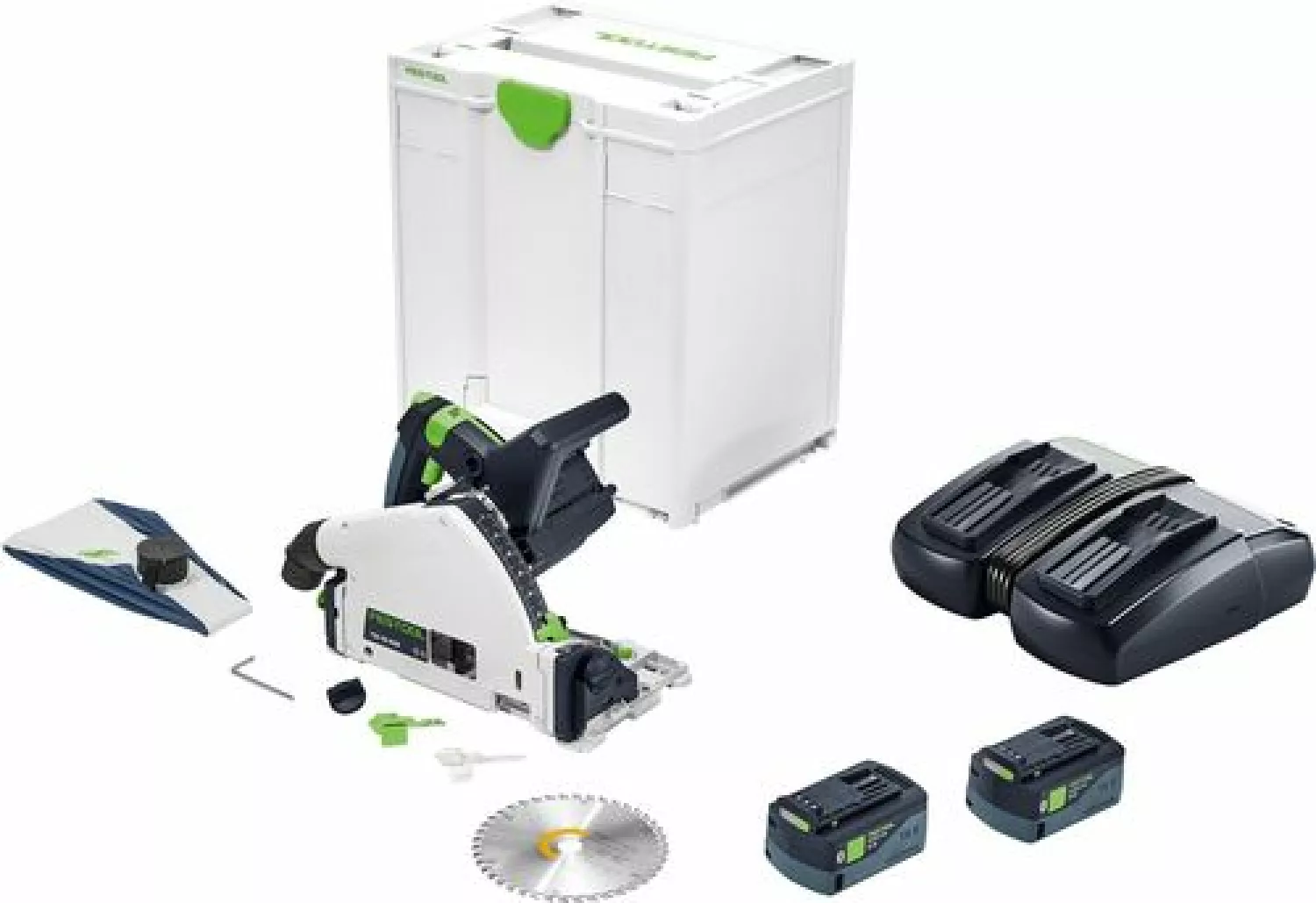 Festool TSC 55 5,0 KEBI-Plus/XL 18V Li-Ion accu invalzaag set (2x 5,0Ah) in systainer - 160mm