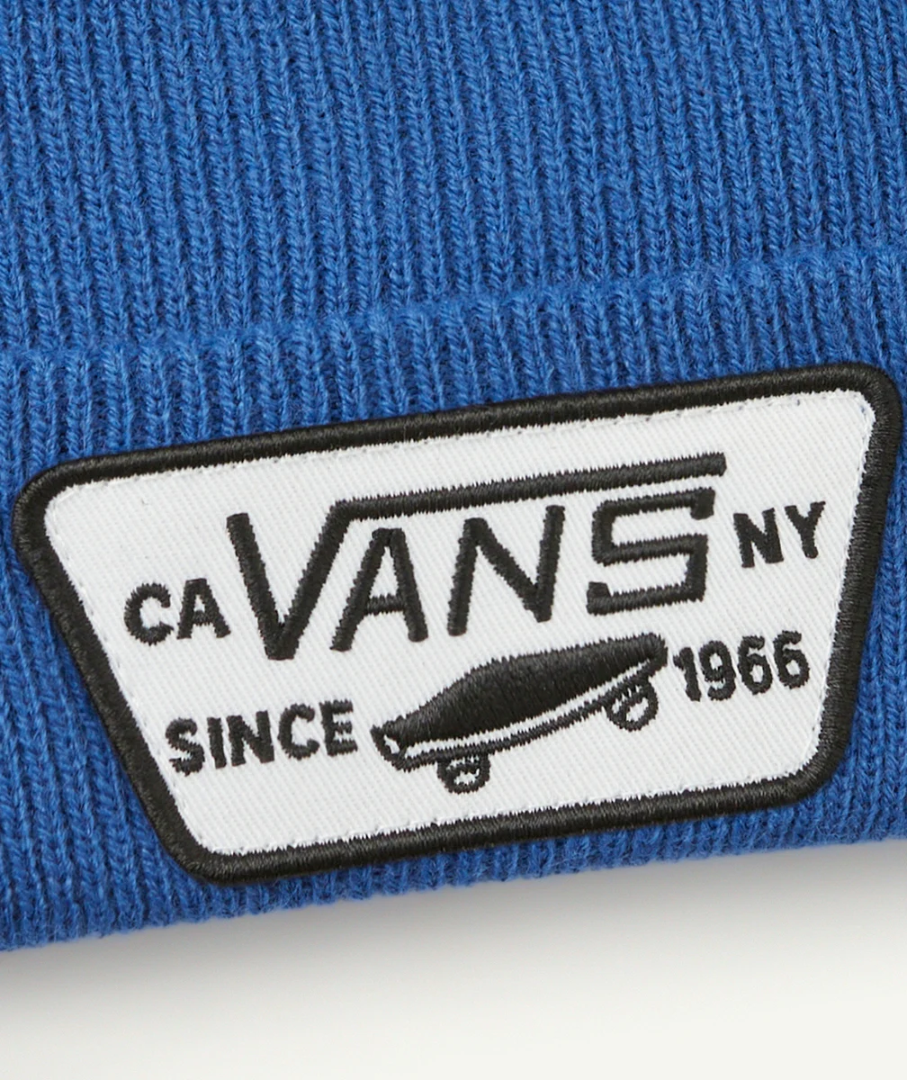 VANSLE BONNET MIXTE EN TRICOT BLEU AVEC REVERS