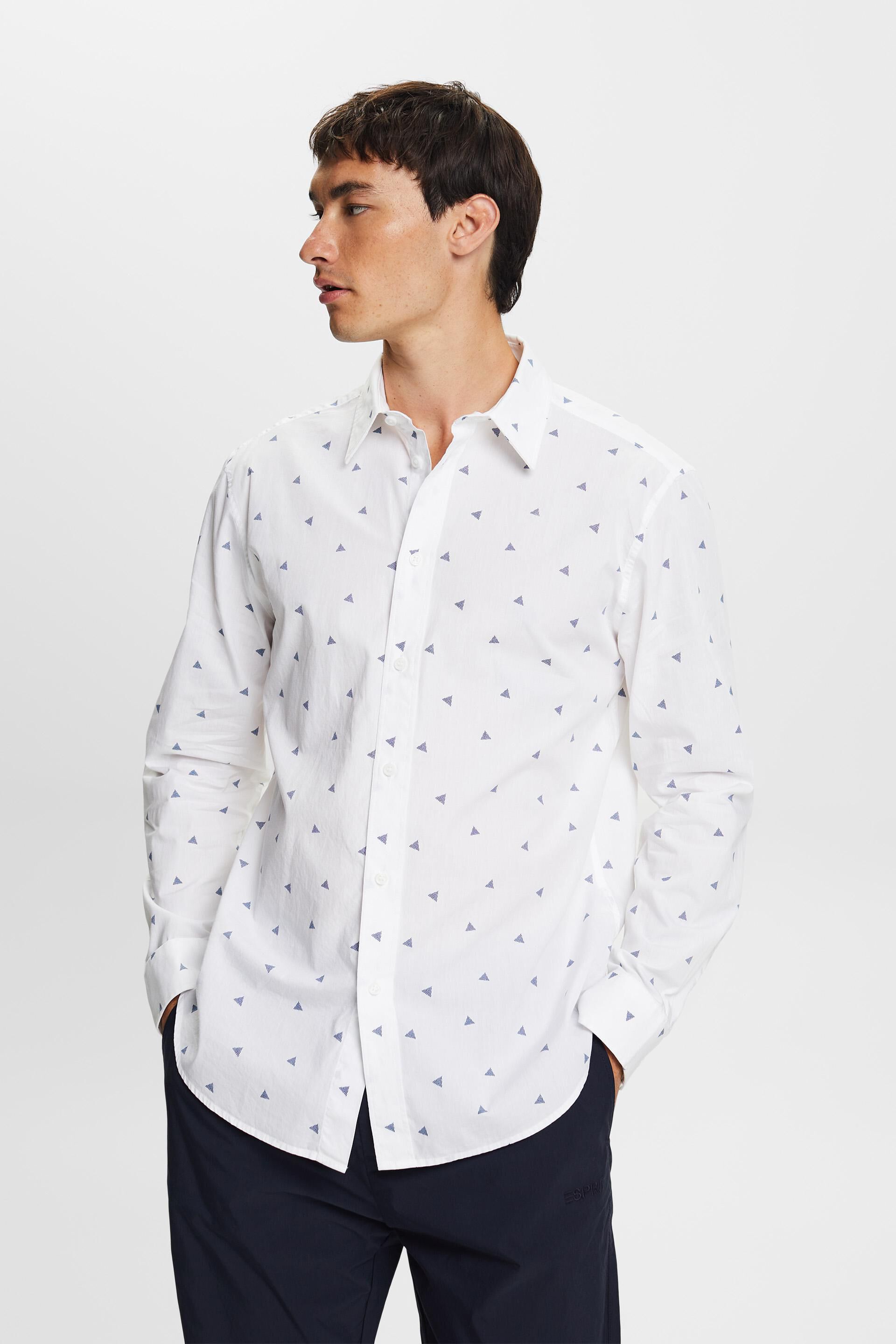 Chemise à col boutonné imprimée en coton