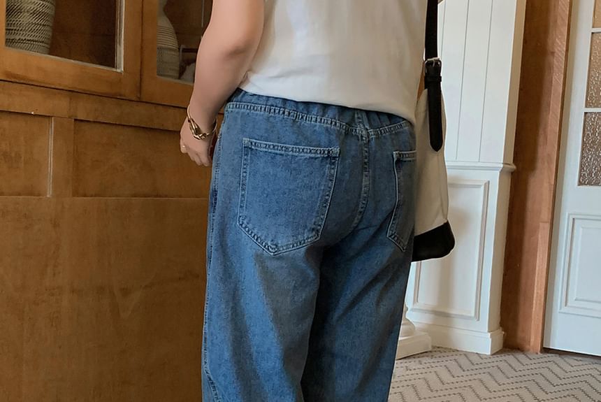 Ashteroid - Plus-size jeans met hoge taille en rechte pijpen