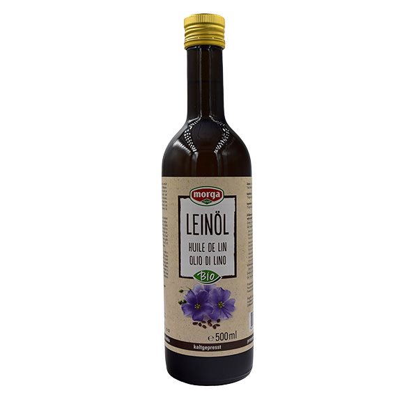 MORGA Leinöl kaltgepresst<br>5 dl, Flasche, Bio