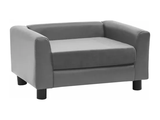 Canapé pour chien Gris 60x43x30 cm Peluche et similicuir