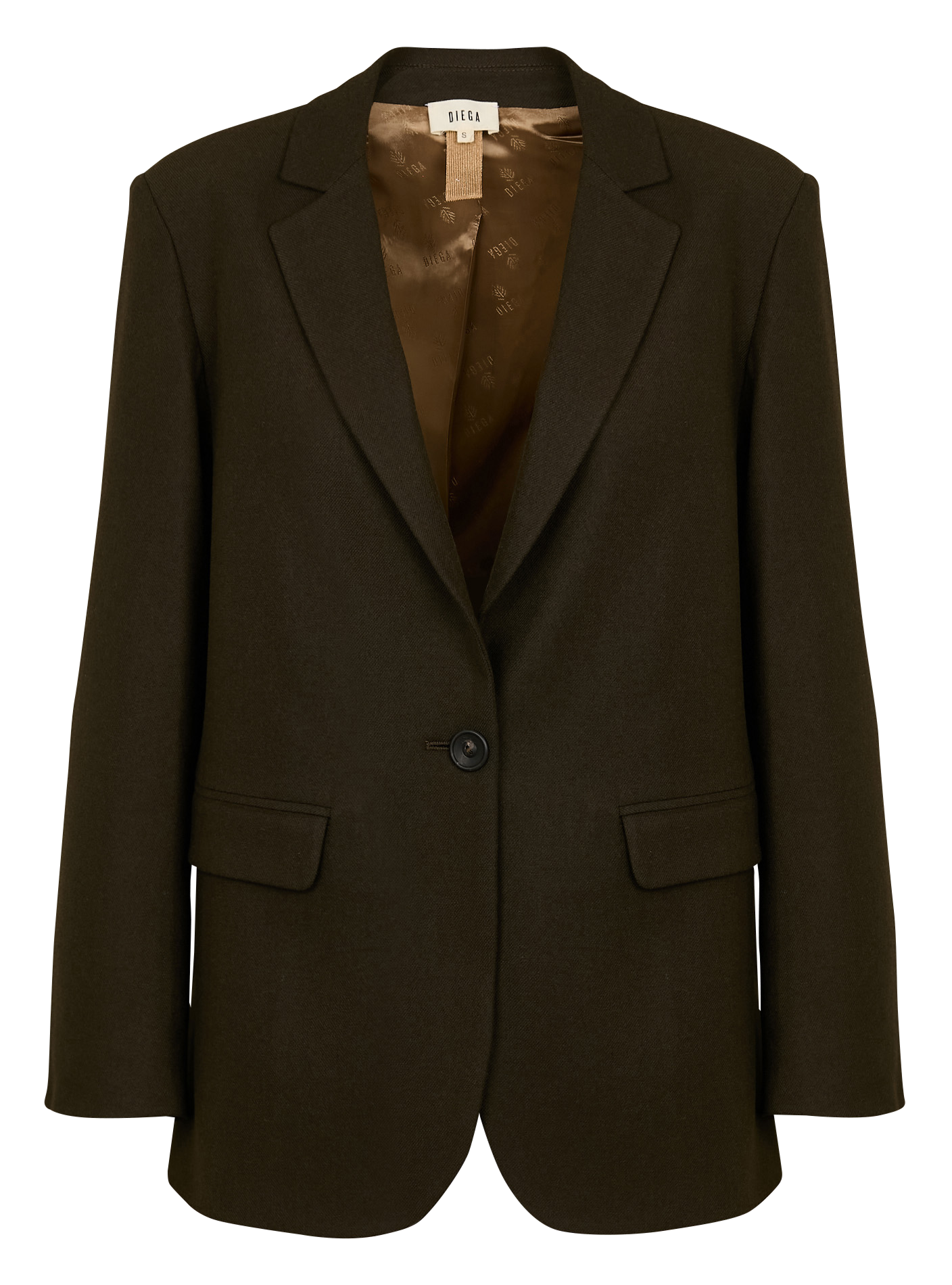 VOUZIETINO - Veste de blazer droite à col tailleur | Kaki