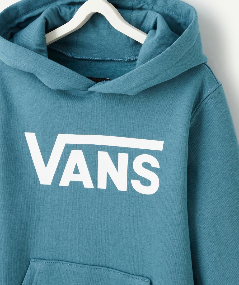 VANSSWEAT À CAPUCHE CLASSIC BLEU CANARD AVEC LOGO BLANC