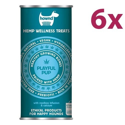 Pacote com 6 petiscos veganos para filhotes brincalhões