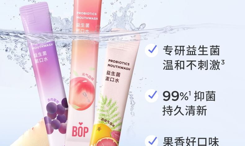 BOP - Fruitige Probiotica Verfrissende Mondspoeling - 4 Soorten