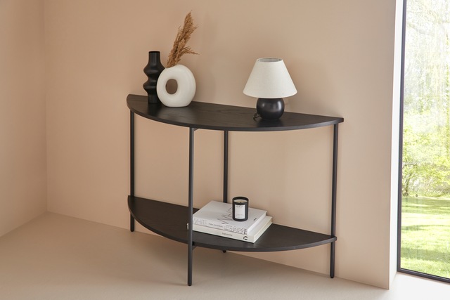 LeGer Home by Lena Gercke Konsolentisch »Leonore, TOPSELLER!, OTTOs Choice« aus massivem Eschenholzfurnier, pulverbeschichtetes Metallgestell