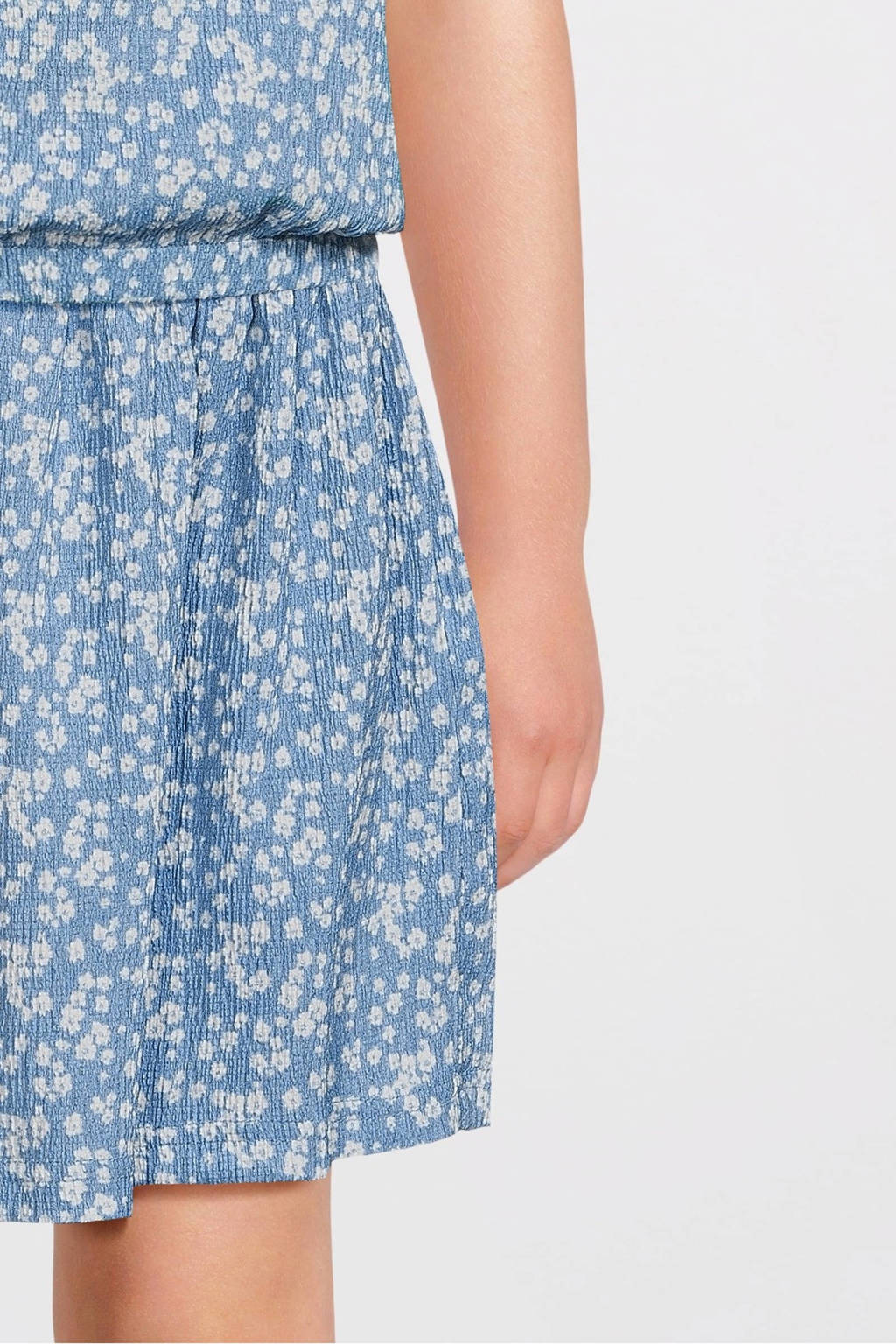VERO MODA GIRL top met all over print en textuur blauw/wit