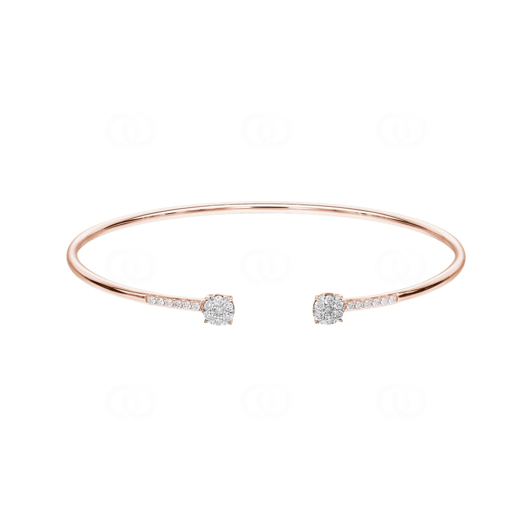 0.33 Karat Diamantarmreif offen 750/18 K Roségold