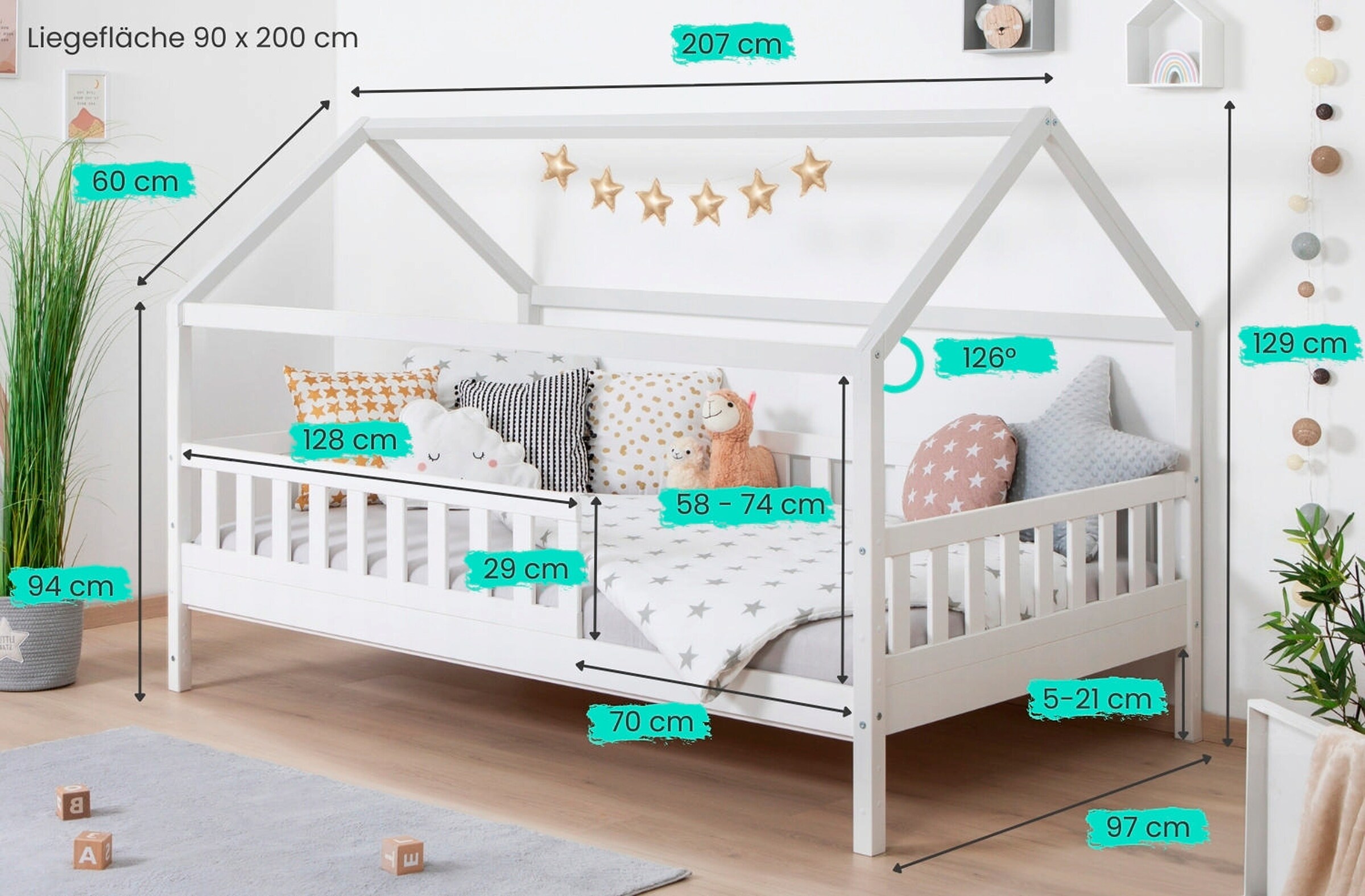 Ticaa Kinderbett Hausbett 