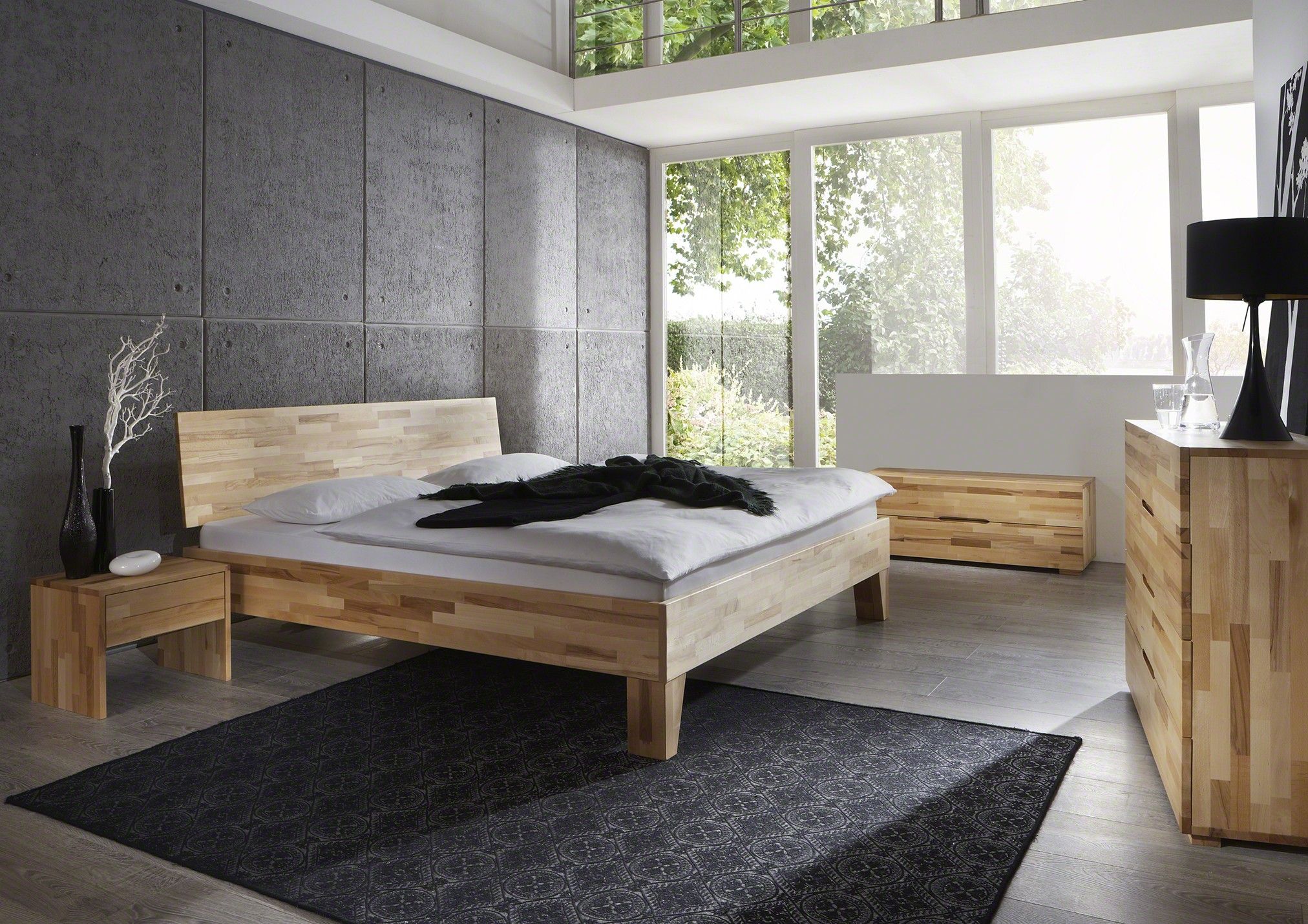 Holzbett Classic 90 x 210 cm Kernbuche geölt