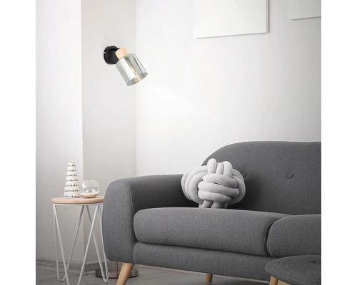Plafondspot, 1-lichts, HxB 20x11 cm, zwart