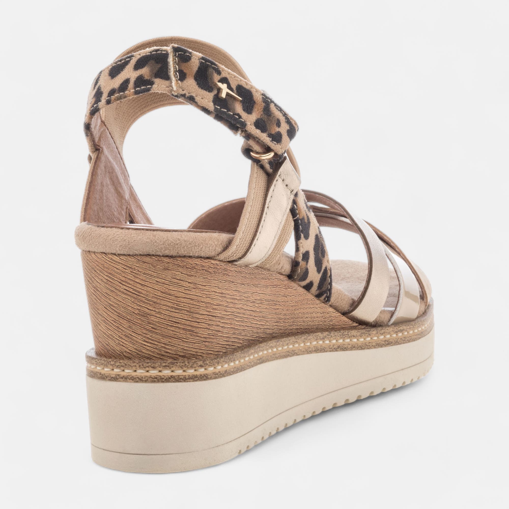 Sandales à talon Femme en cuir beige
