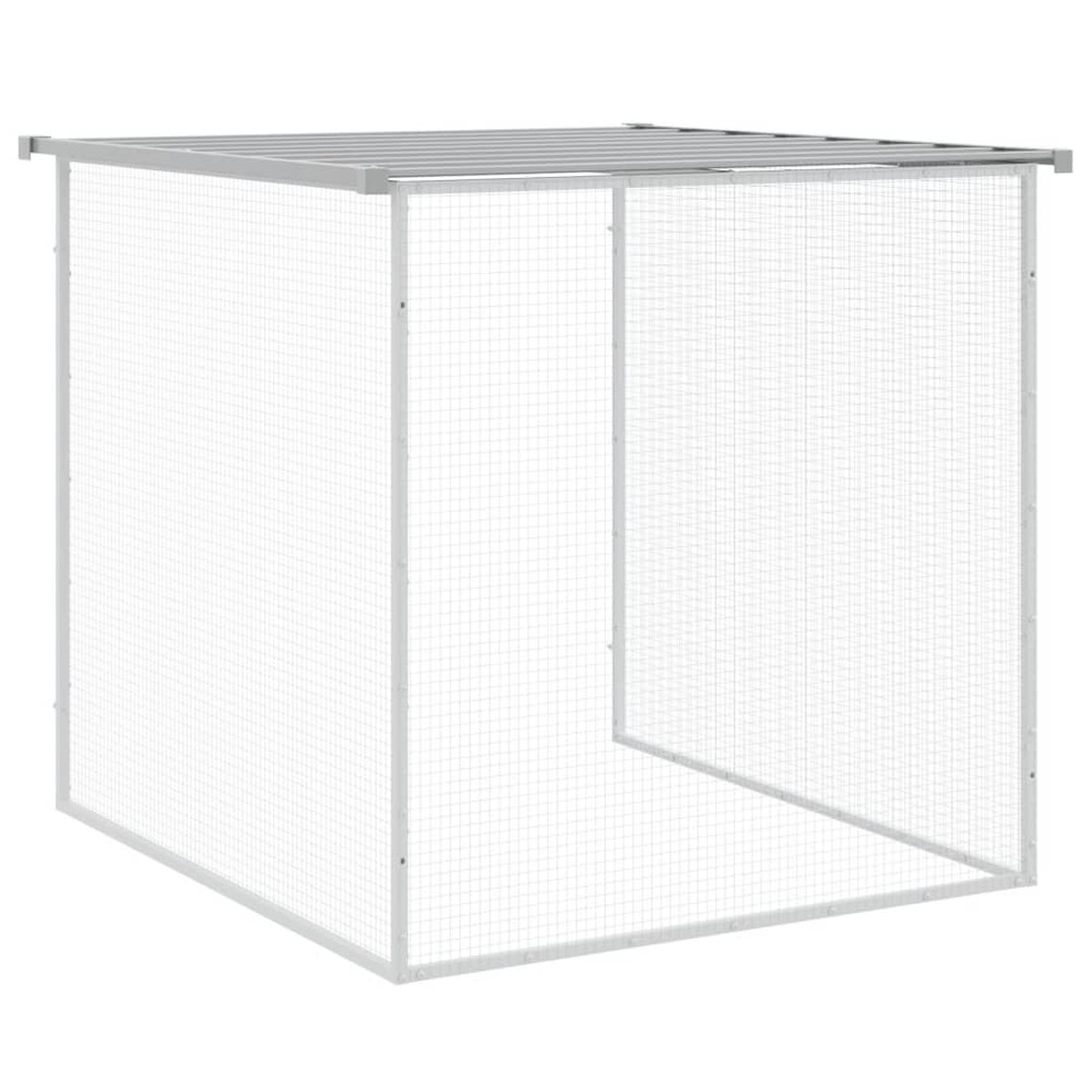 Poulailler avec toit gris clair 603x98x90 cm acier galvanisé