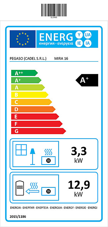 Poêle à pellet Pegaso Mira anthacite 16.2 kW