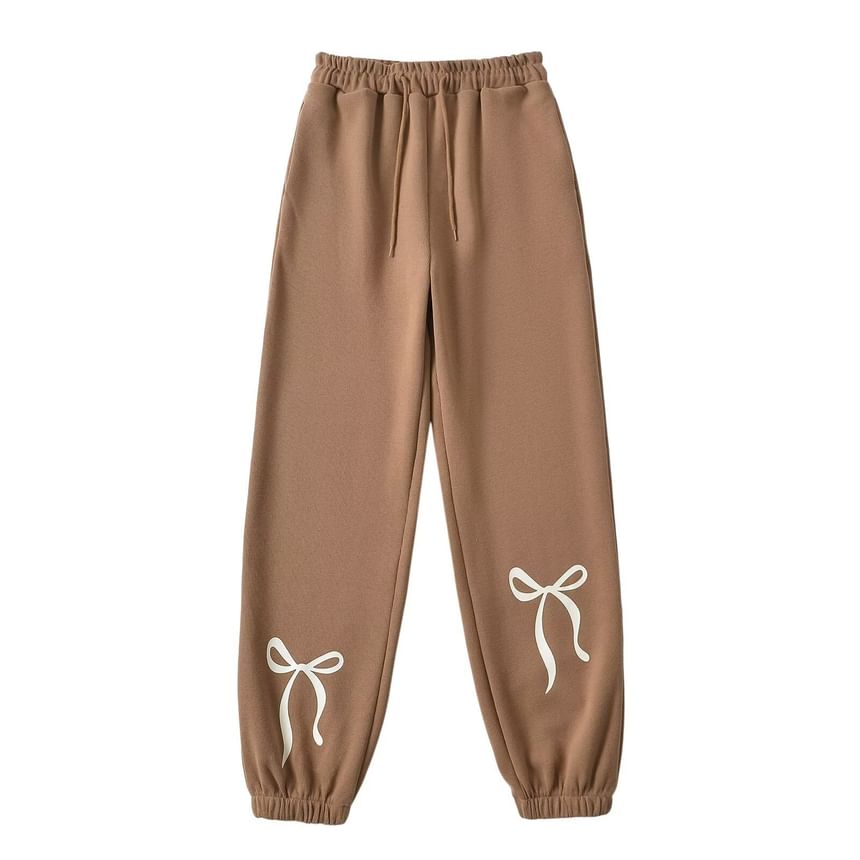 Osion - Hoge taille strikprint rechte wijde joggingbroek