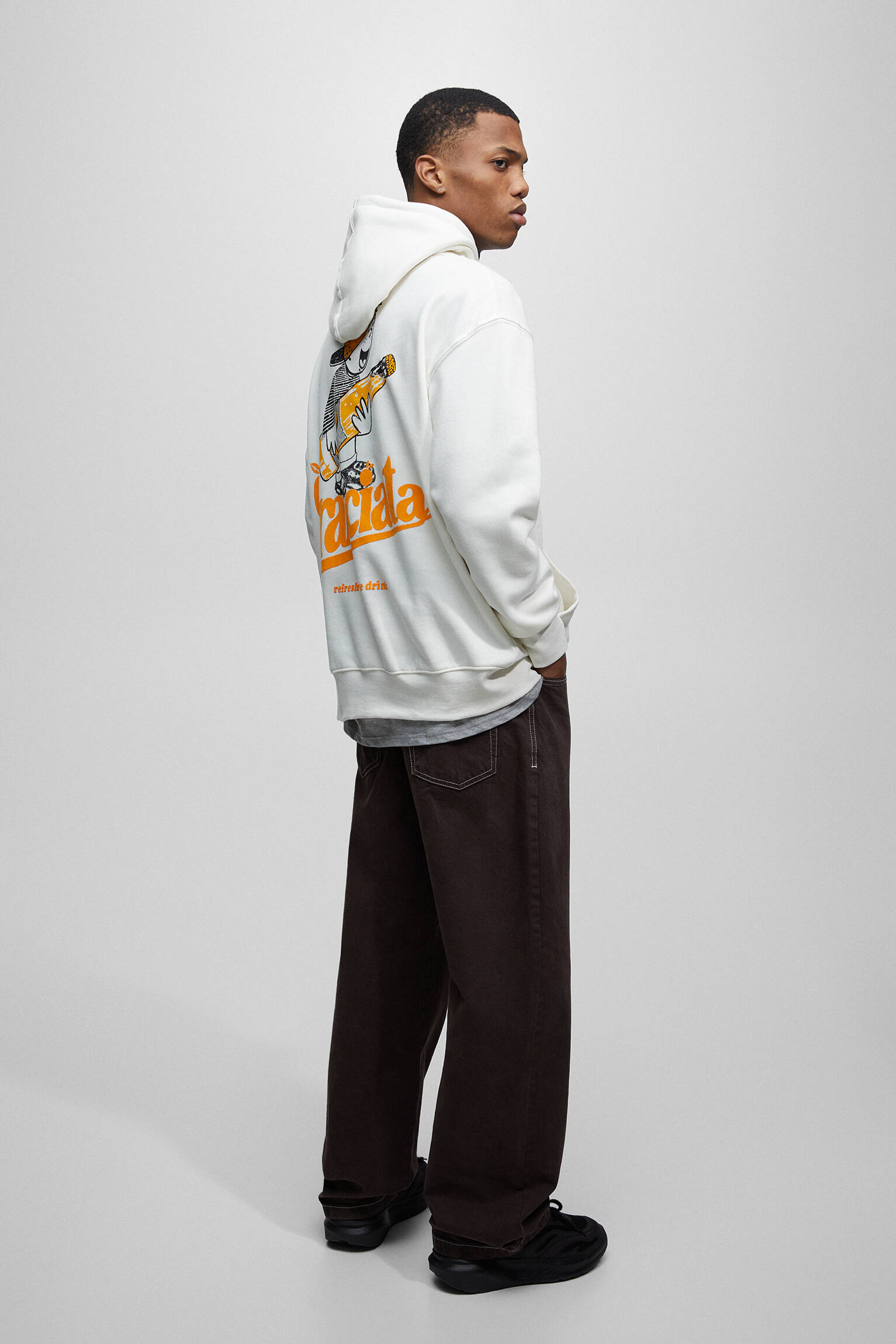 MOLETOM COM CAPUZ ARANCIATA - OFF WHITE