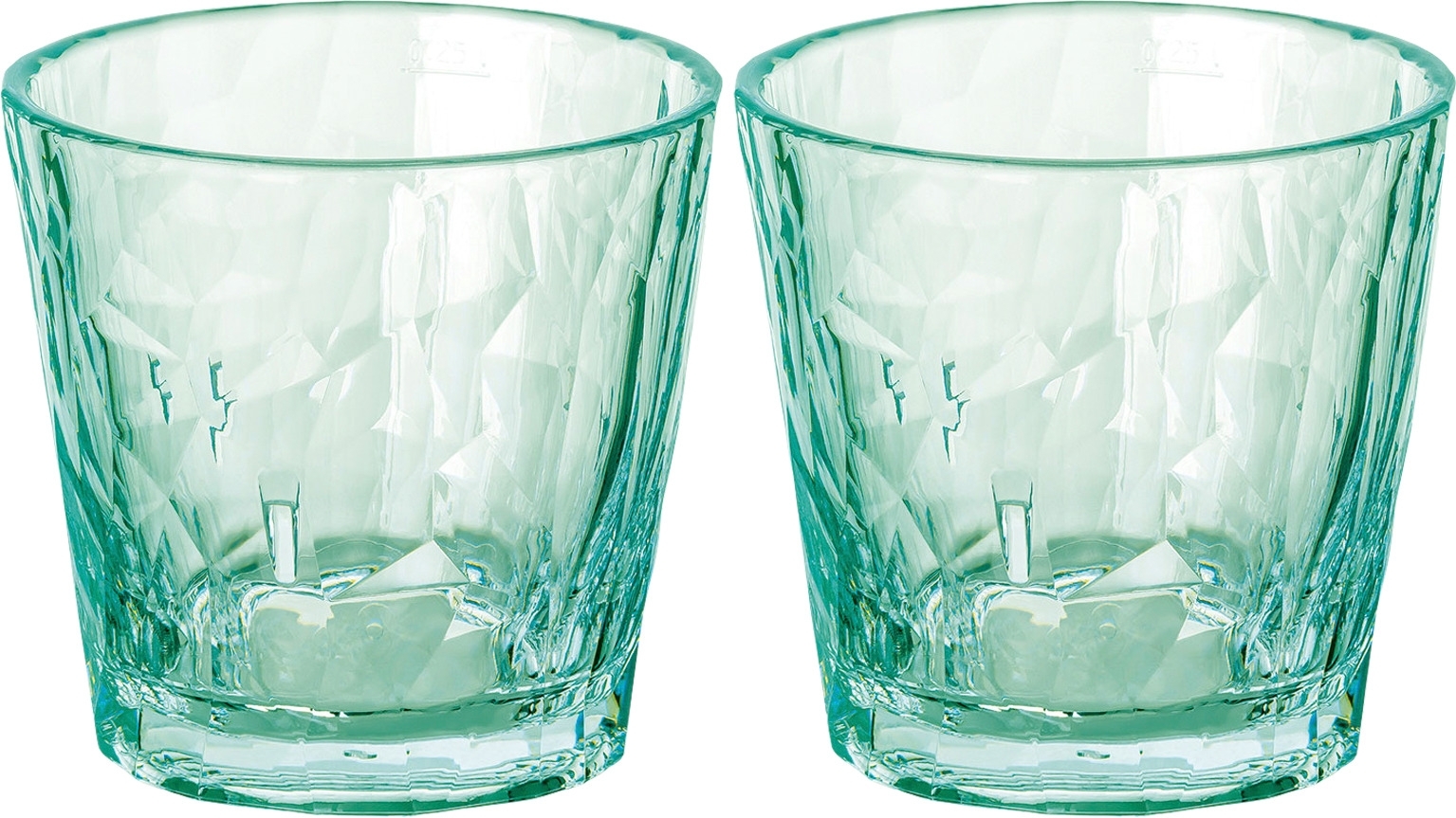 Koziol Superglas CLUB No. 22 2er Set 250 ml transparent jade