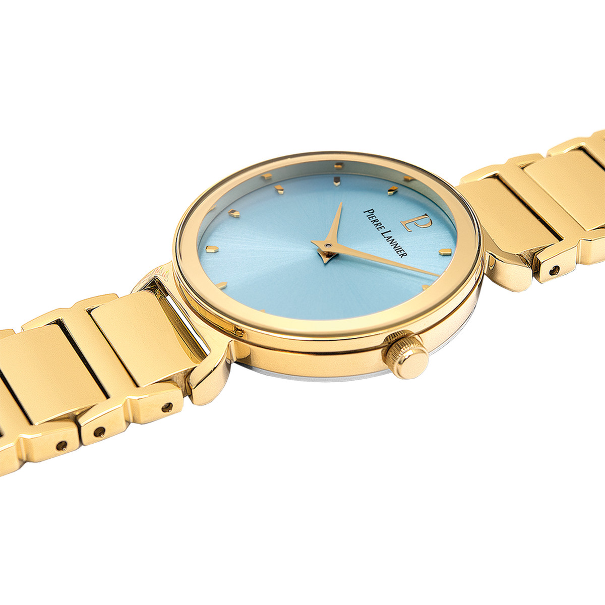Montre PIERRE LANNIER ligne pure femme bracelet acier doré jaune
