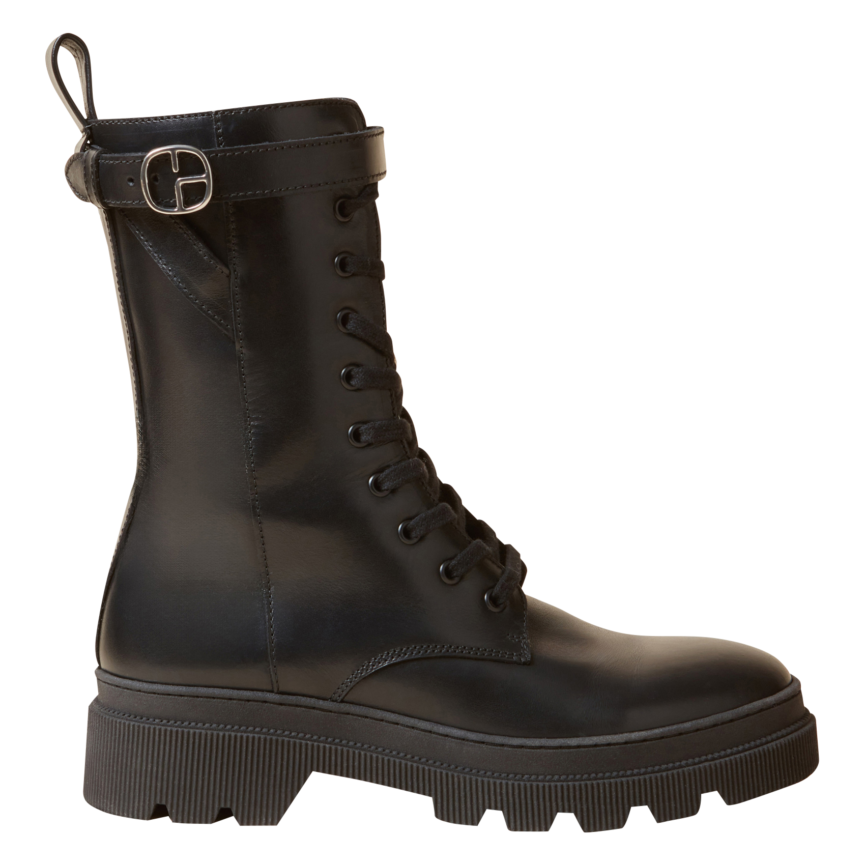 Bottines hautes rangers en cuir | Noir