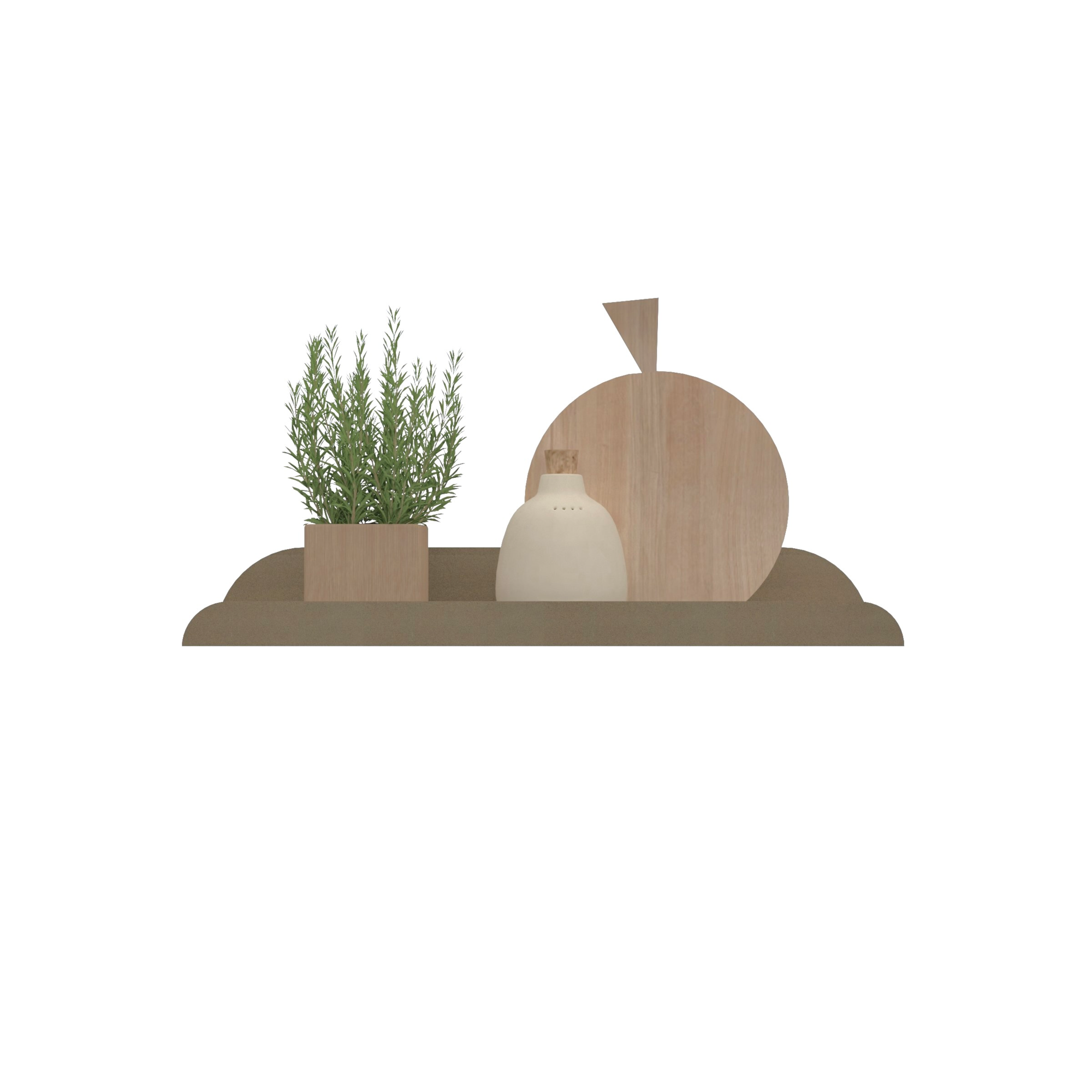 Keukenplankjes LIMA 40cm - set van 2 plankjes Mud