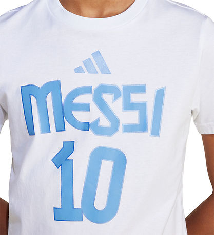 adidas Performance T-Shirt - Y Messi N&N G T - Weiß m. Print