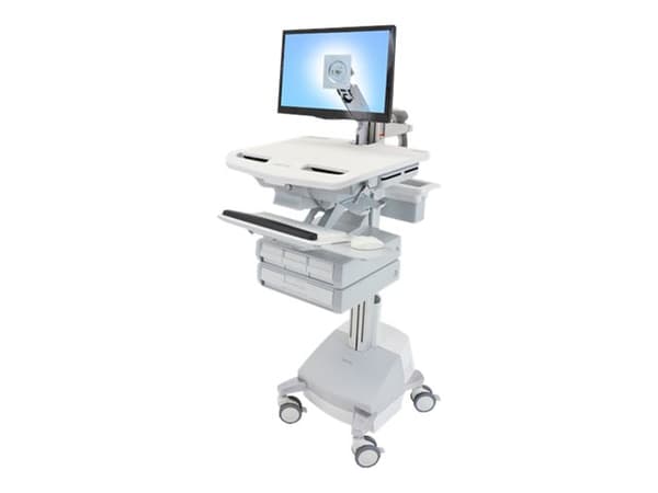 Ergotron StyleView - Vogn - åpen arkitektur - for LCD-skjerm / PC-utstyr - medisinsk - aluminium, forsinket stål, kvalitetsplast - grå, hvit, polert
