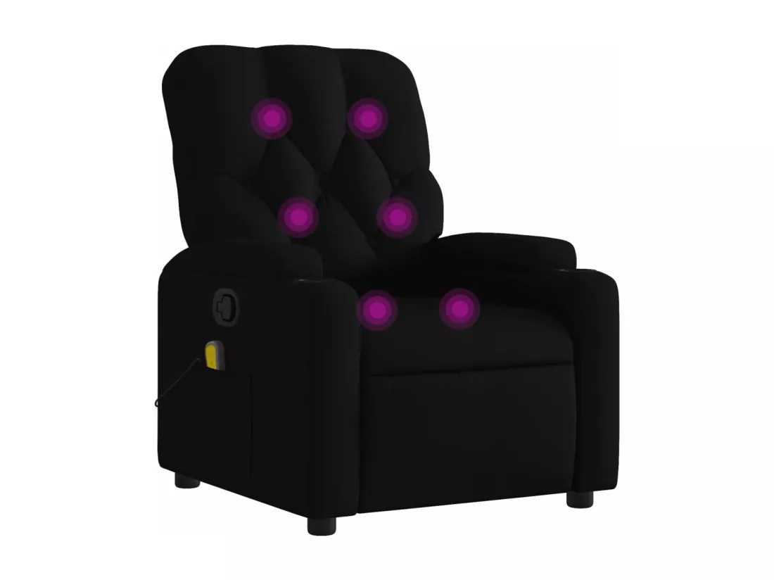 Fauteuil massant inclinable Noir Tissu