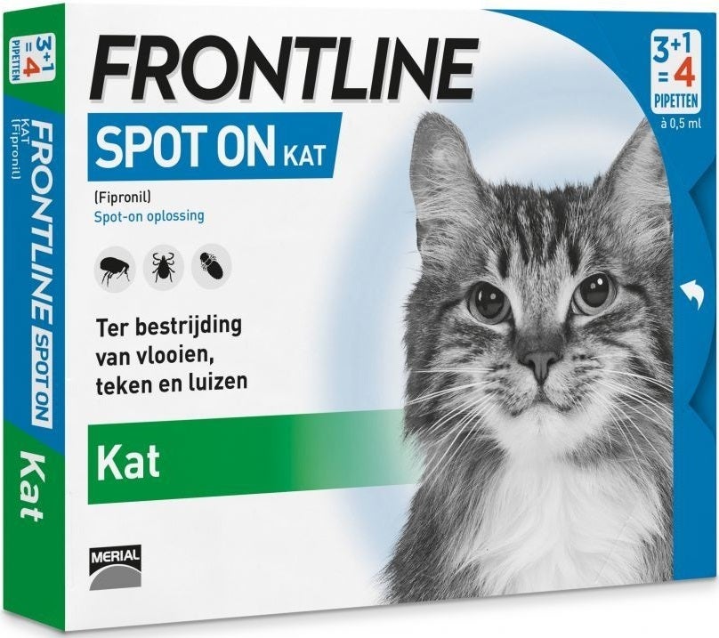 Frontline vlooiendruppels Spot On kat 4 stuks