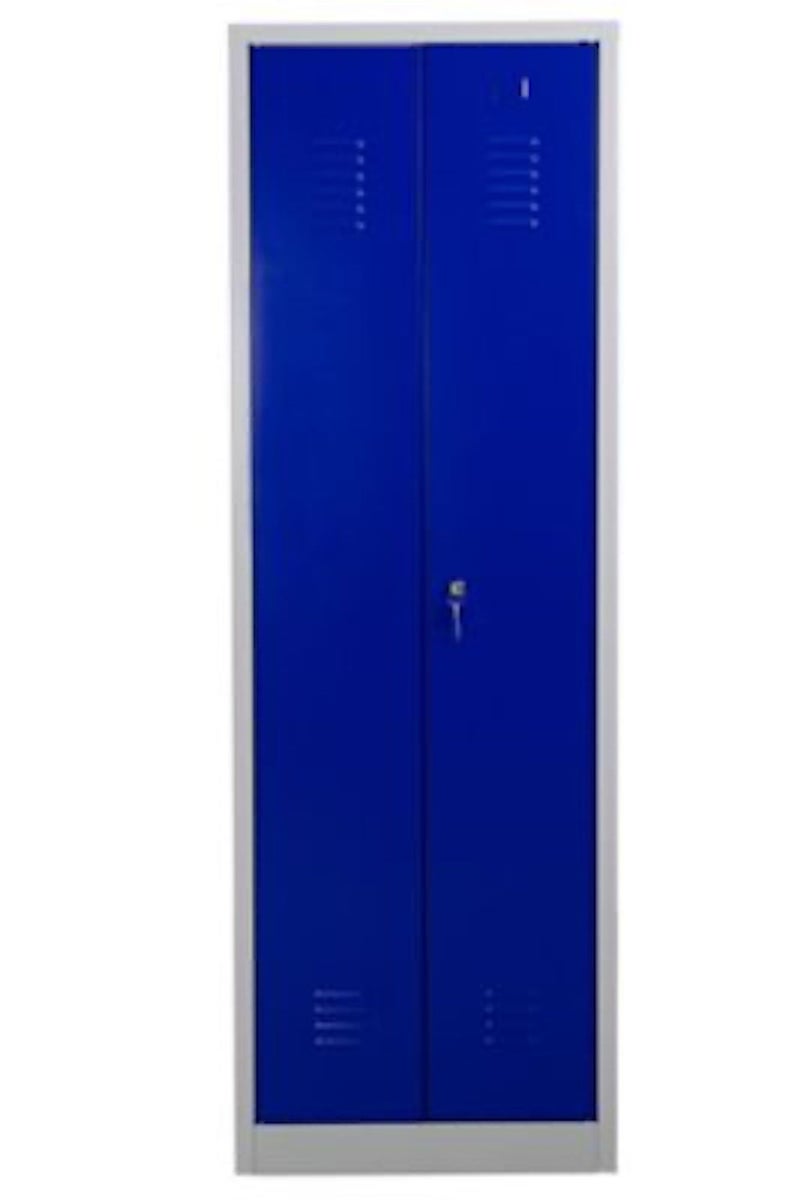 PROREGAL Metalen Locker Flamingo HxBxD 180 x 60 x 50 cm Cilinderslot Grijsblauw