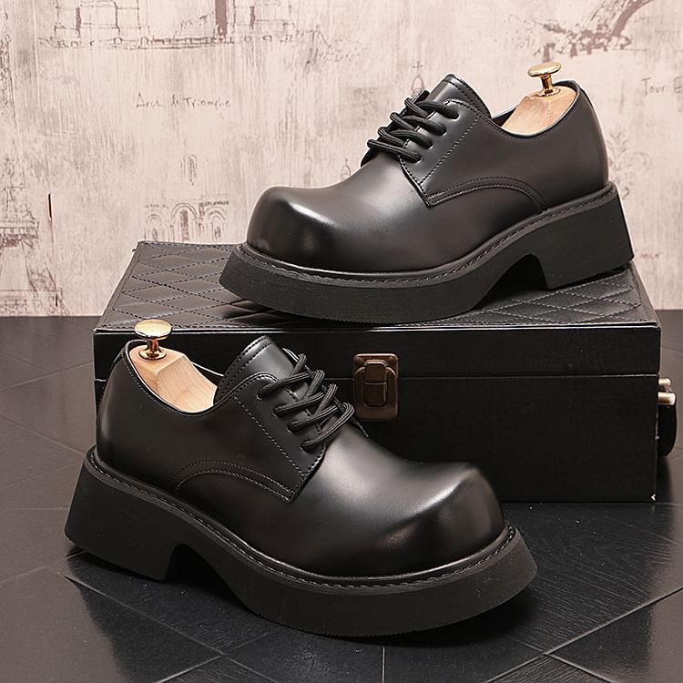 Mr Ozera - Plateau veterschoenen met effen hak