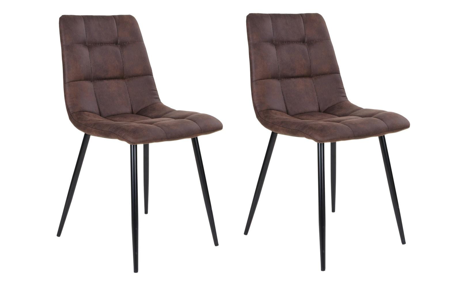 Stuhl Middelfart 2 Stück, 86 x 55 cm, Braun/Schwarz<br>Stabile Esszimmerstühle