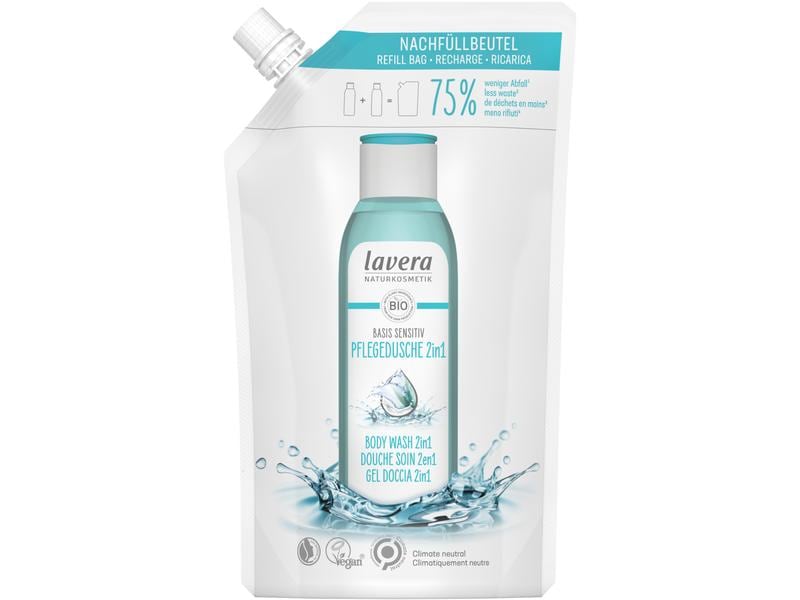 Lavera Duschgel 2in1 Basis Sensitiv 500 ml Natürliche Pflegedusche für sanfte und hautschonende Reinigung