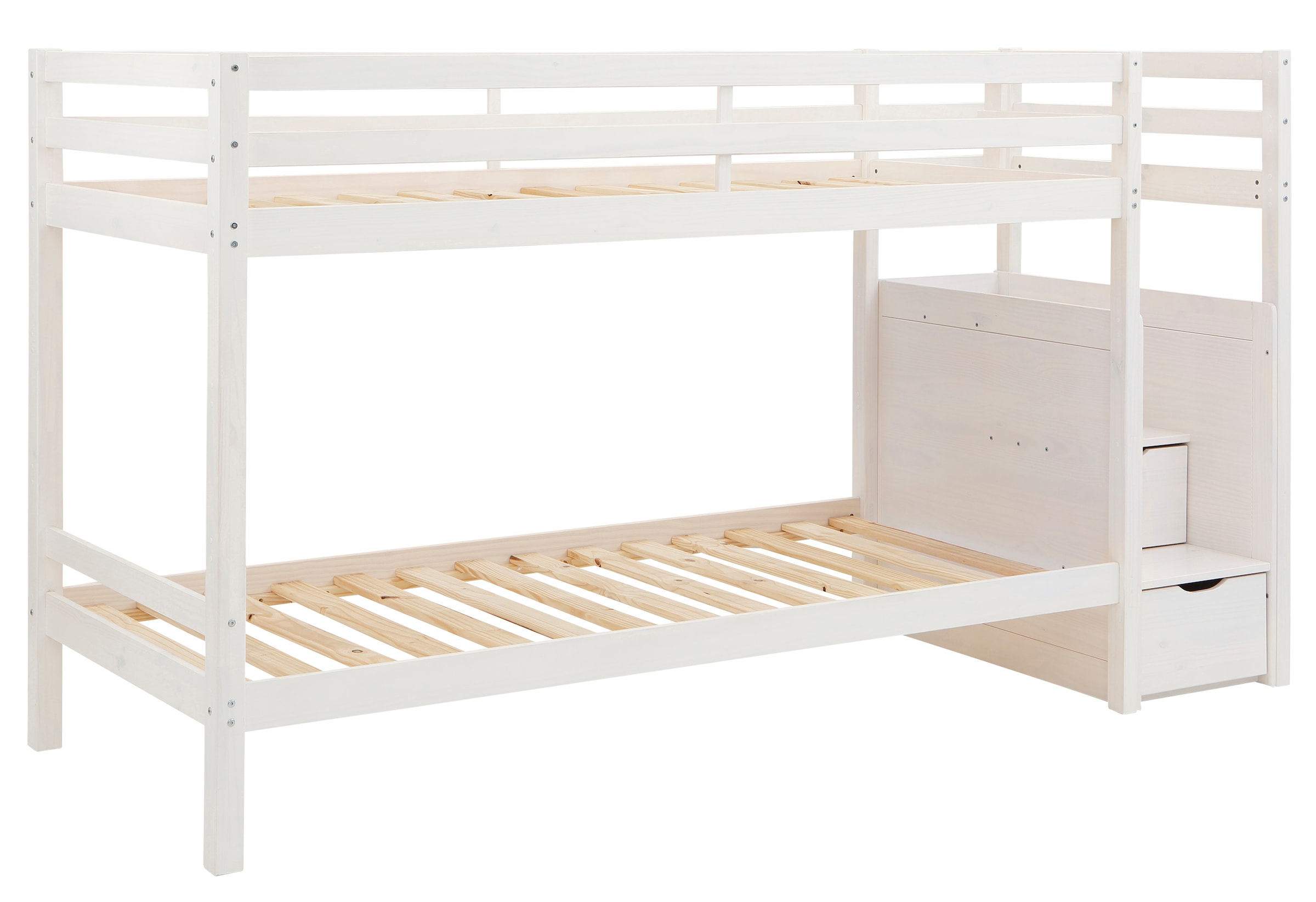 Lüttenhütt Etagenbett »Alpi, Belastbarkeit 250 KG!« Kiefernholz, Etagenbett, inklusive Lattenrost, Liefefläche 90x200 cm