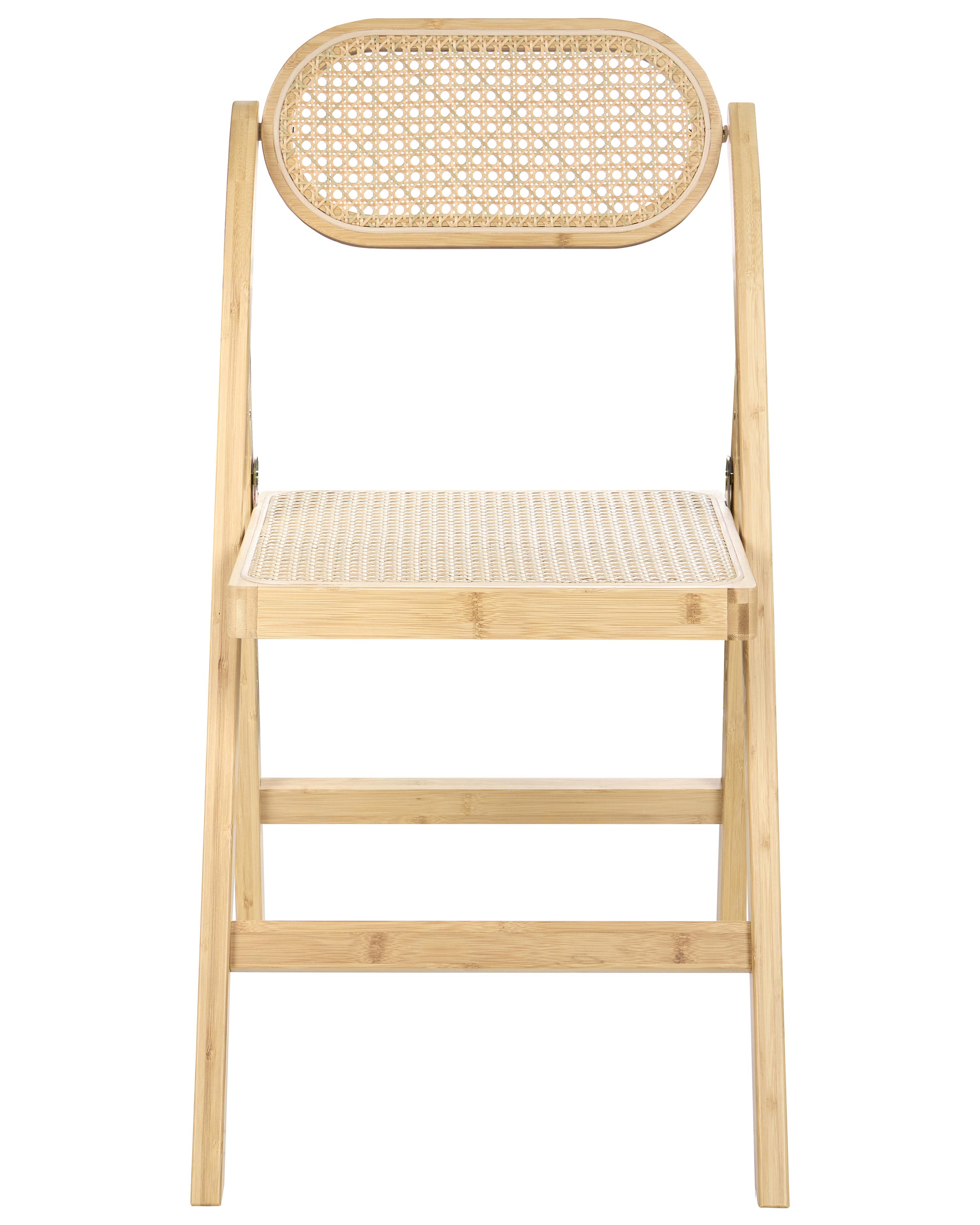 Set van 2 eetkamerstoelen inklapbaar ORAISON Bamboehout Lichtbruin