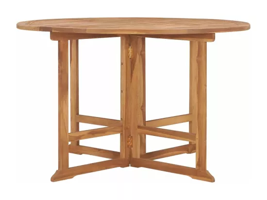 Table à dîner de jardin pliable Ø110x75 cm Bois massif de teck
