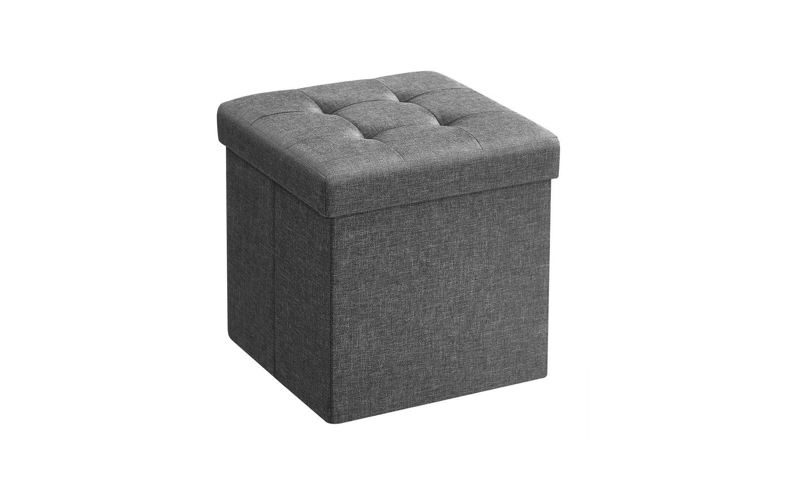 Sitztruhe mit Aufbewahrung 30 x 30 cm, GrauKleiner Sitzwürfel mit Aufbewahrungsbox