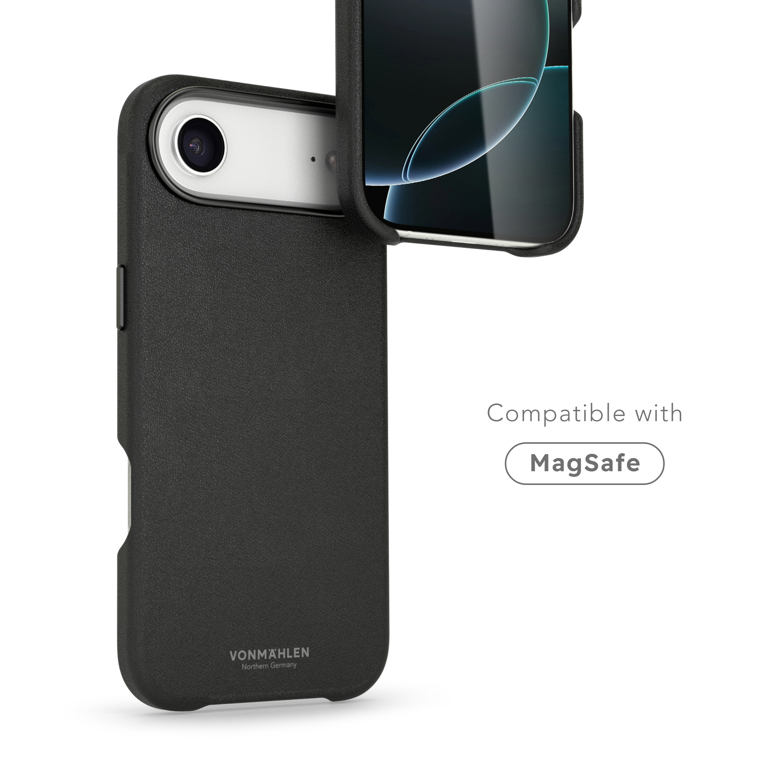 iPhone Air MagSafe Schutzhülle Like Leather Case aus Recycelten Materialien (ELC00017) - Schwarz