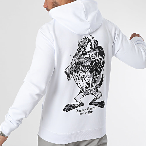 Sweat Capuche Taz Graffiti Grey Blanc
