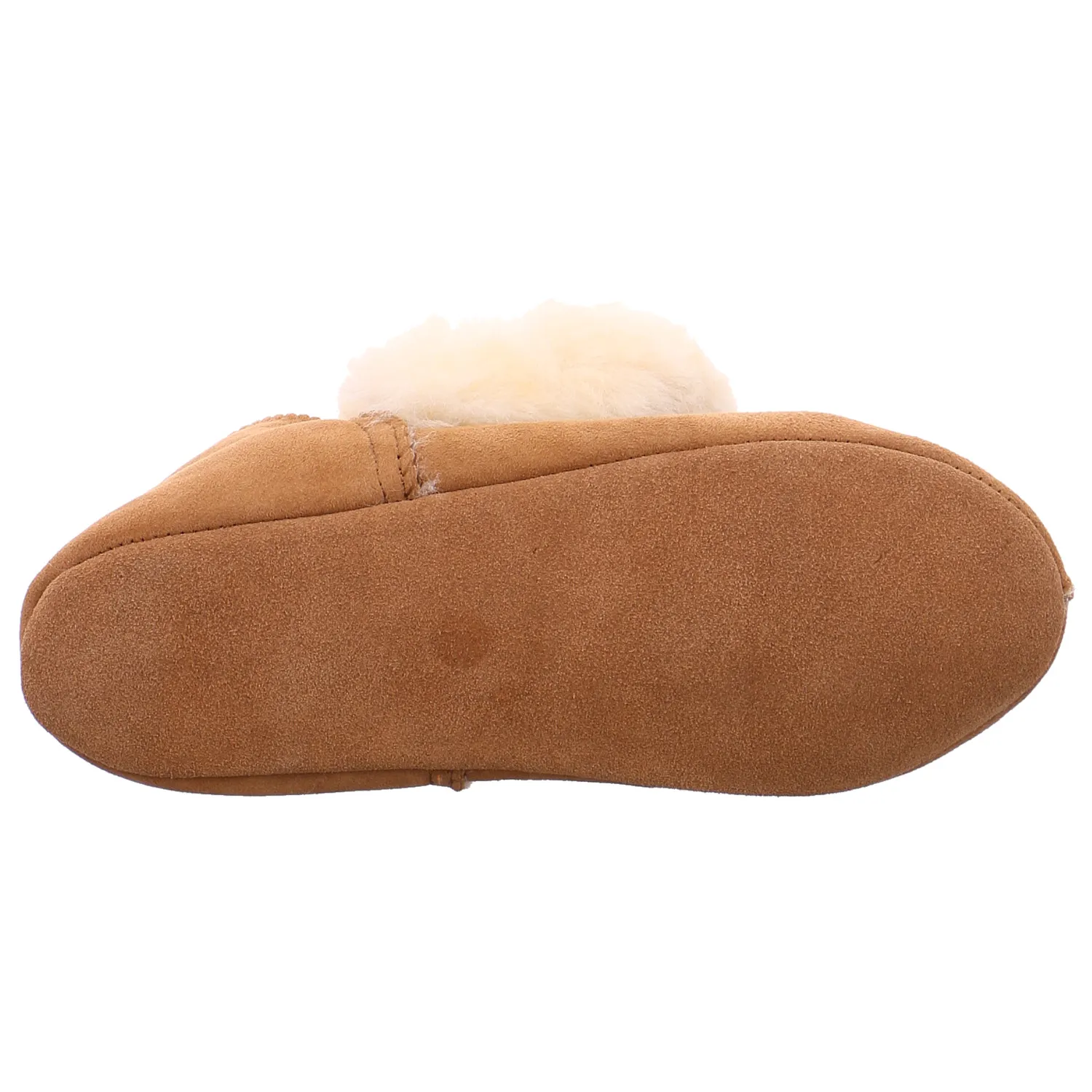 SUPER CRACKS Hausschuh Cognac Leder  mit echtes Lammfell