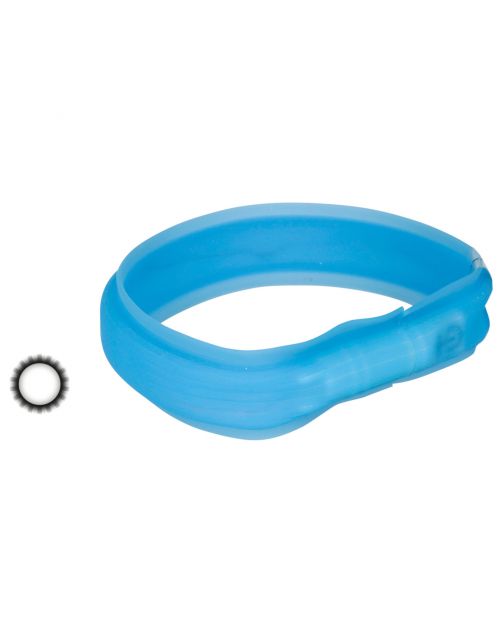 Trixie Flash Lichtband Usb Extra Breed Blauw - Hondenveiligheidslampje