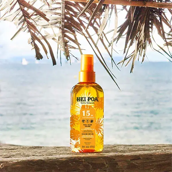 Protetor solar em óleo seco Hei Poa Sun Care FPS 15 150ml