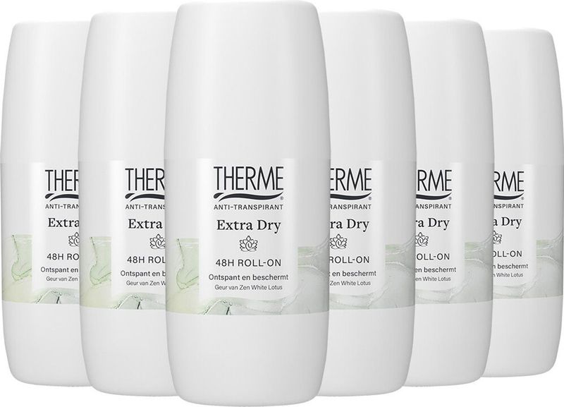 6x Therme Anti-Transpirant Extra Dry Zen White Lotus Roller 60 ml