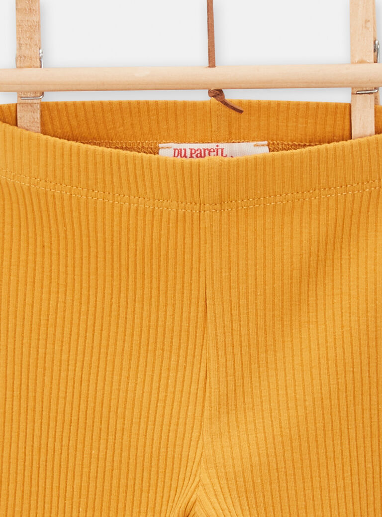 Legging côtelé jaune miel pour bébé fille