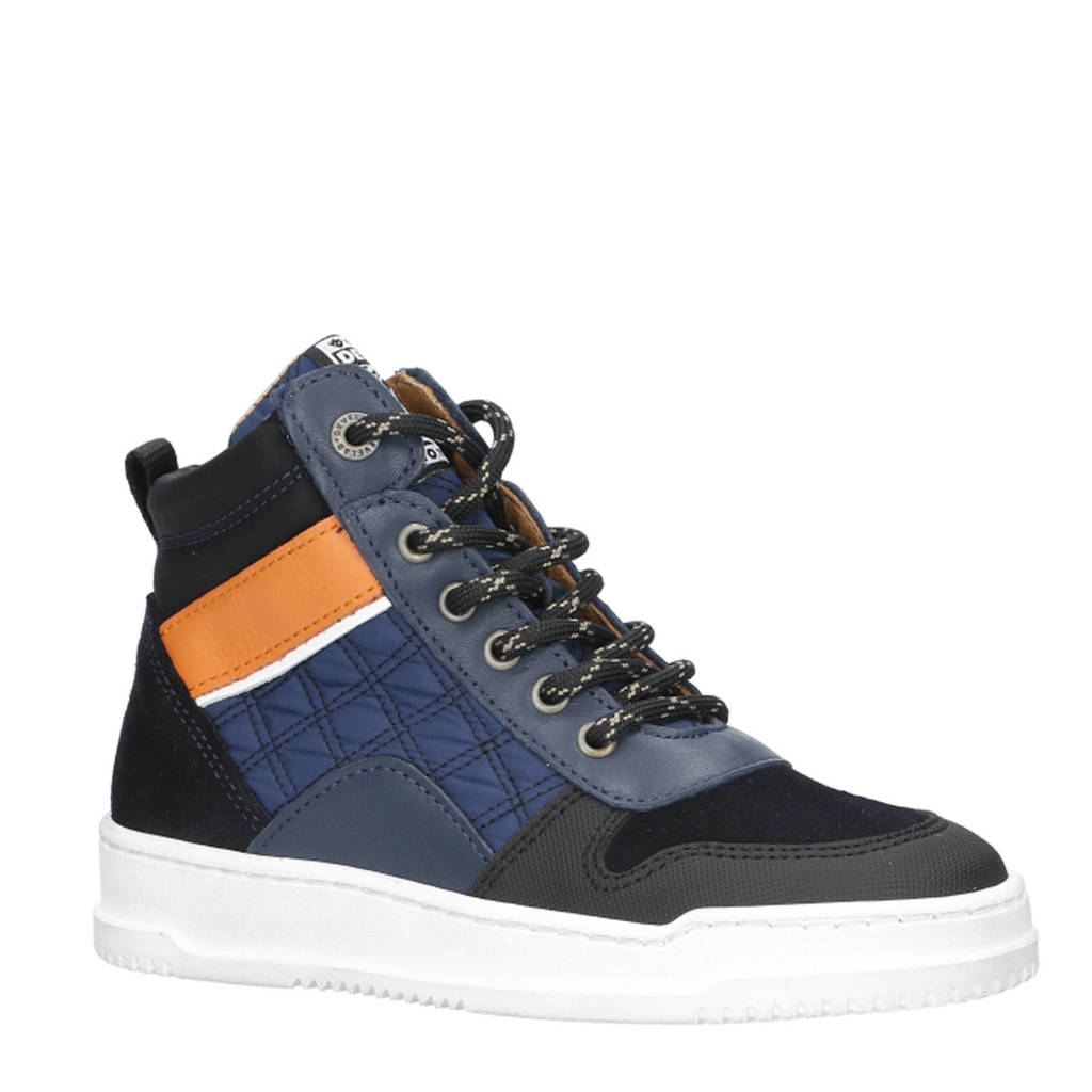 Develab leren sneakers donkerblauw
